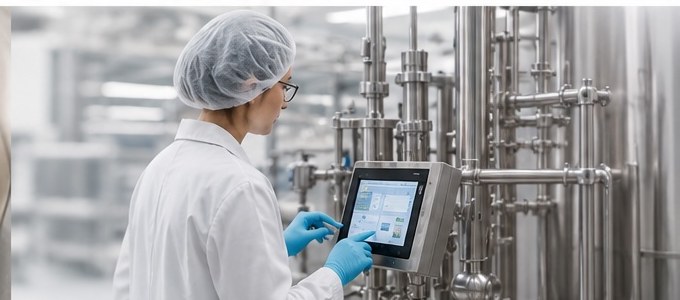 Foodiq scientist operating MLC control panel